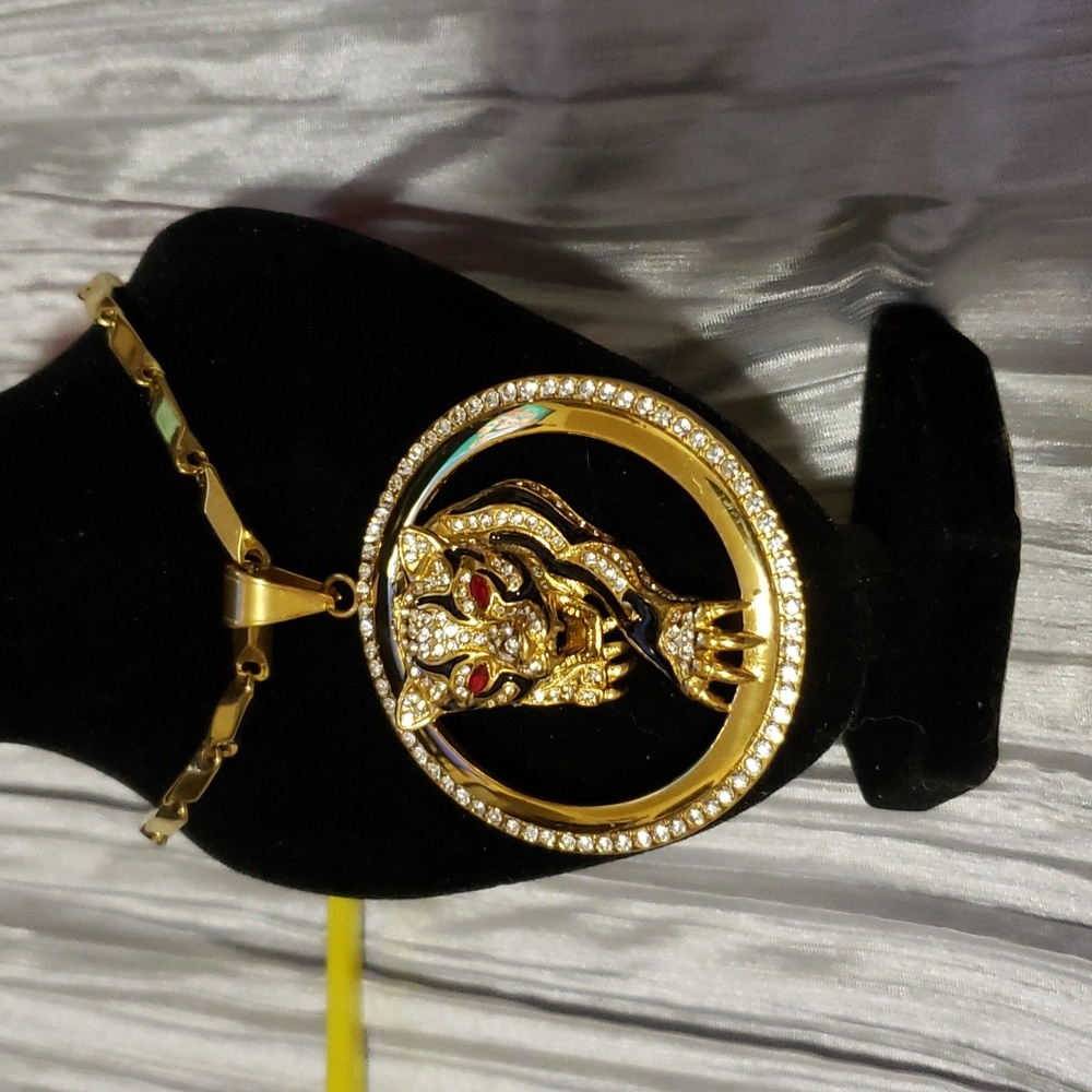 New Blinged Out Panther Pendant on 24" Chain Necklace